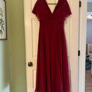 Azazie Burgundy Maxi Dress